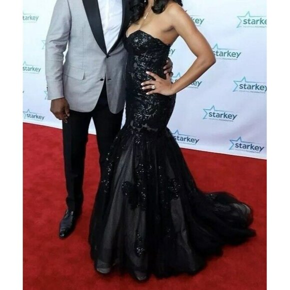 Jovani‎ Gown Prom Designer Rare Size 8 Strapless RedCarpet Mermaid Train Formal